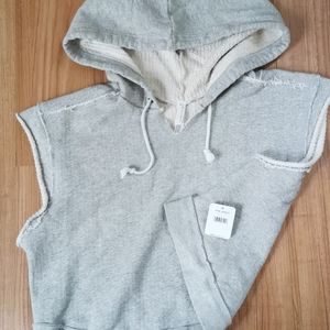 NWT FREE PEOPLE Cutoff Cropped Swoop Hoodie Medium